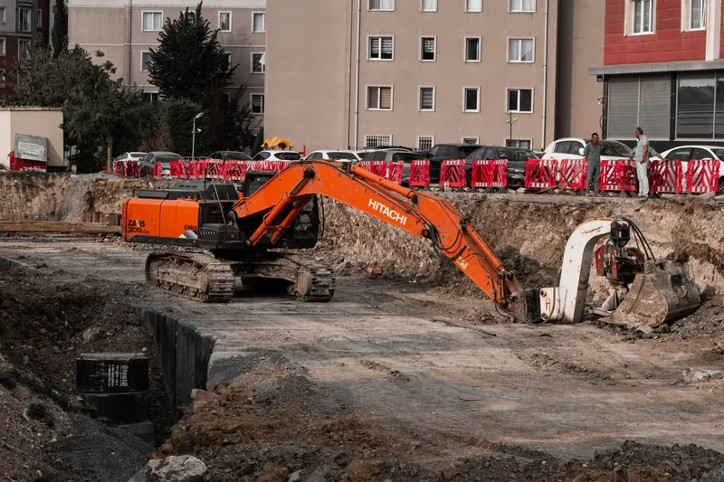 Bagger auf einer Tiefbaustelle